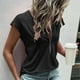 thumbnail image 3 of Camiseta casual de verano para mujer, cuello redondo, cremallera, encaje, blusas, túnica suelta, manga corta, 3 of 6