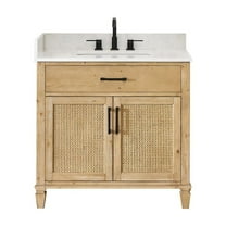Altair-13 36" Single Bathroom Vanity in with Grain White Engineered Stone Countertop