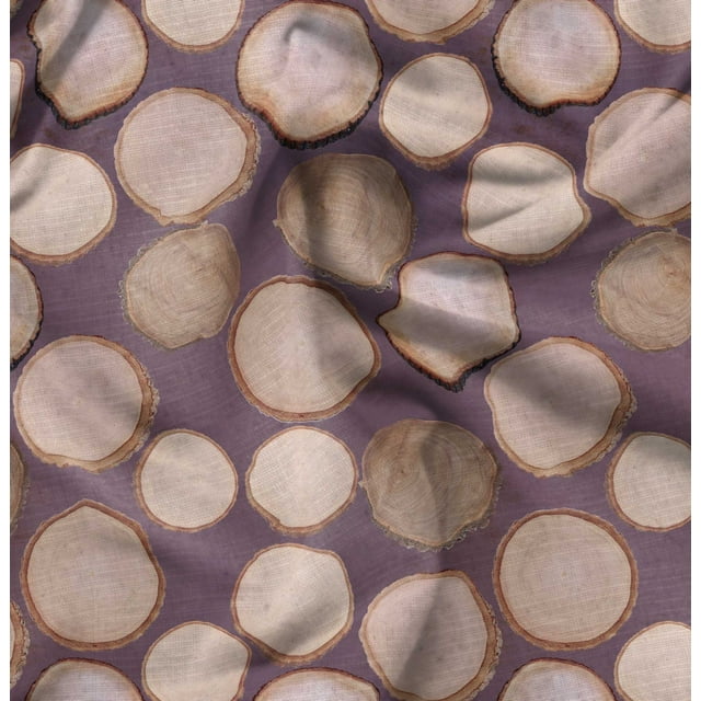 Soimoi Poly Georgette Fabric Shells Ocean Print Fabric by Yard 42 Inch Wide