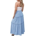 thumbnail image 4 of a.Jesdani Women Plus size Long Maxi Skirts Elastic High Waist A Line Ruffle Swing Beach Maxi Skirt L-4x, 4 of 6