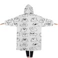 thumbnail image 2 of Oversized Wearable Blanket Hoodie,Cute Halloween Ghosts Pattern Sherpa Blanket Hoodie with Super Pockets,Super Warm Fuzzy Pullover for Women & Men, 2 of 6