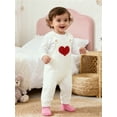 thumbnail image 2 of Actgleam Newborn Baby Girl Boy Sweater Romper Knit Overalls Pants,White,0-3 Months, 2 of 9