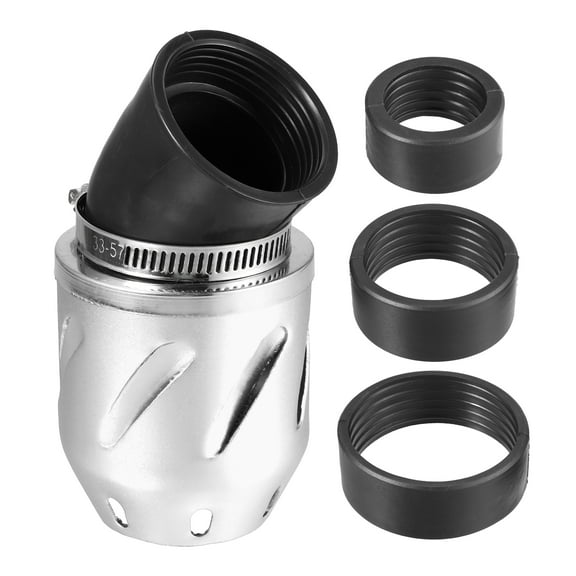 Unique Bargains Motorcycle Air Filter 26/35/42/48mm ID 140x700mm Universal for Motorcycle ATV Aluminum Alloy Silver Tone