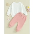 thumbnail image 5 of Toddler Baby Girl Clothes Long Sleeve Pullover 6M 12M 18M 24M 3Y Sweatshirt Stretch Jogger Pants Infant Fall Outfit, 5 of 10