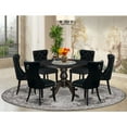 thumbnail image 7 of Luxe by East West Furniture 7-Piece Dining A Dinning Table And 6 Black Linen Fabric Dining Chair, 7 of 7