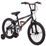 Mongoose Switch Kids Bike with Training Wheels, 18 Inch Wheels, Ages 5-9, Black