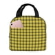 thumbnail image 1 of Balery Yellow Checkered Plaid Bolsa de Almuerzo Aislada – Caja de Almuerzo con Papel de Aluminio Grueso, Mantiene la Comida Fresca por 4 Horas, 1 of 8