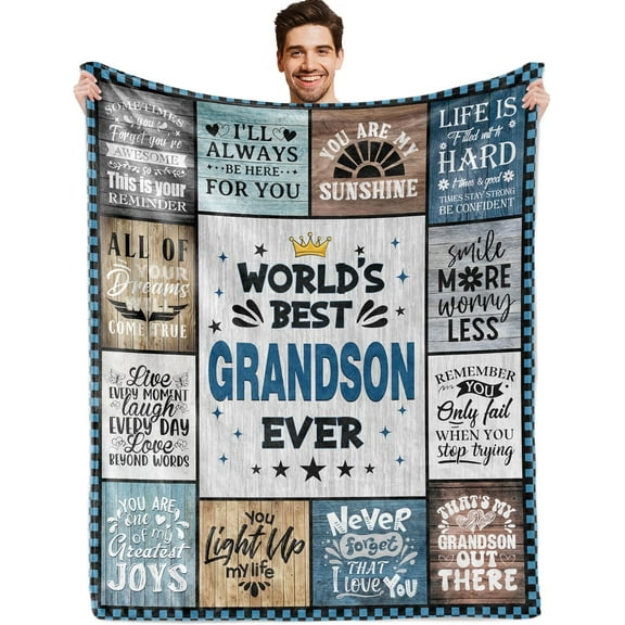 LHSHID Grandson Gifts from Grandma Grandpa Gifts for Grandson Grandson Birthday Gifts Grandson Grandson Gifts for Fathers Day Grandson Blanket 30"x40"