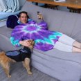 thumbnail image 3 of Purple Blue Tie Dye Spiral Pattern Wearable Oversized Blanket,Wearable Blanket Hoodie for Adults,Cozy Hooded Blankets with Super Pockets,Super Warm Fuzzy Pullover for Women & Men, 3 of 6
