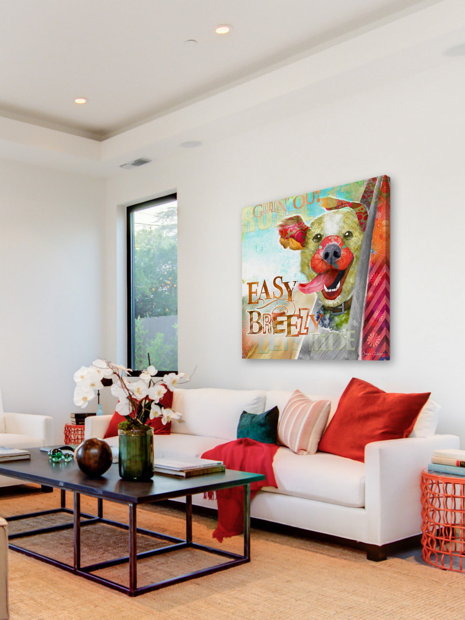 "Breezy Dog" Painting Print on Wrapped Canvas