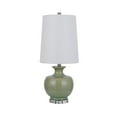 thumbnail image 2 of Kela 28 Inch Table Lamp Set of 2, Green Ceramic Pot Base, White Shade, 2 of 7