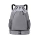 thumbnail image 1 of Mochila de tenis con compartimento para zapatos, resistente al agua, multifuncional, con cordón Gris, 1 of 9