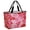 Red, Pink, Magenta, variant on Blue Ceramic Beach Bag for Women, Large Breathable Mesh Beach Tote Bag, Abstract Tiles Modern Art Sandproof Lightweight Travel Bags for Vacation Picnic Swimming Pool 15.7"x15.7"x9.1"
