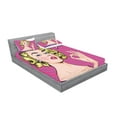 thumbnail image 2 of Ambesonne Vintage Fitted Sheet & Pillow Sham Set, Pop Art Woman OK Sign, Full, Multicolor, 2 of 2