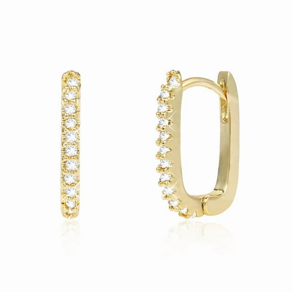 Alexcraft Gold Huggie Earrings Small Huggie Hoop Earrings for Women 14K Gold Plated Hypoallergenic Cubic Zirconia Huggies Gold Silver Hoop Earrings for Women