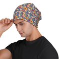 thumbnail image 3 of Xecao Skull sunflower daisy Print Beanie Knitted Hat for Men Women, Winter Fashion Knit Cuffed Caps Unisex, 3 of 7