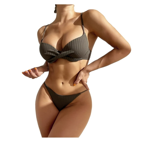 WEAIXIMIUNG Plus Size Maternity Swimwear Women's Sexy Print Split Swimsuit Two Piece Adjustable Hidden Button Hollow Swim Shorts L
