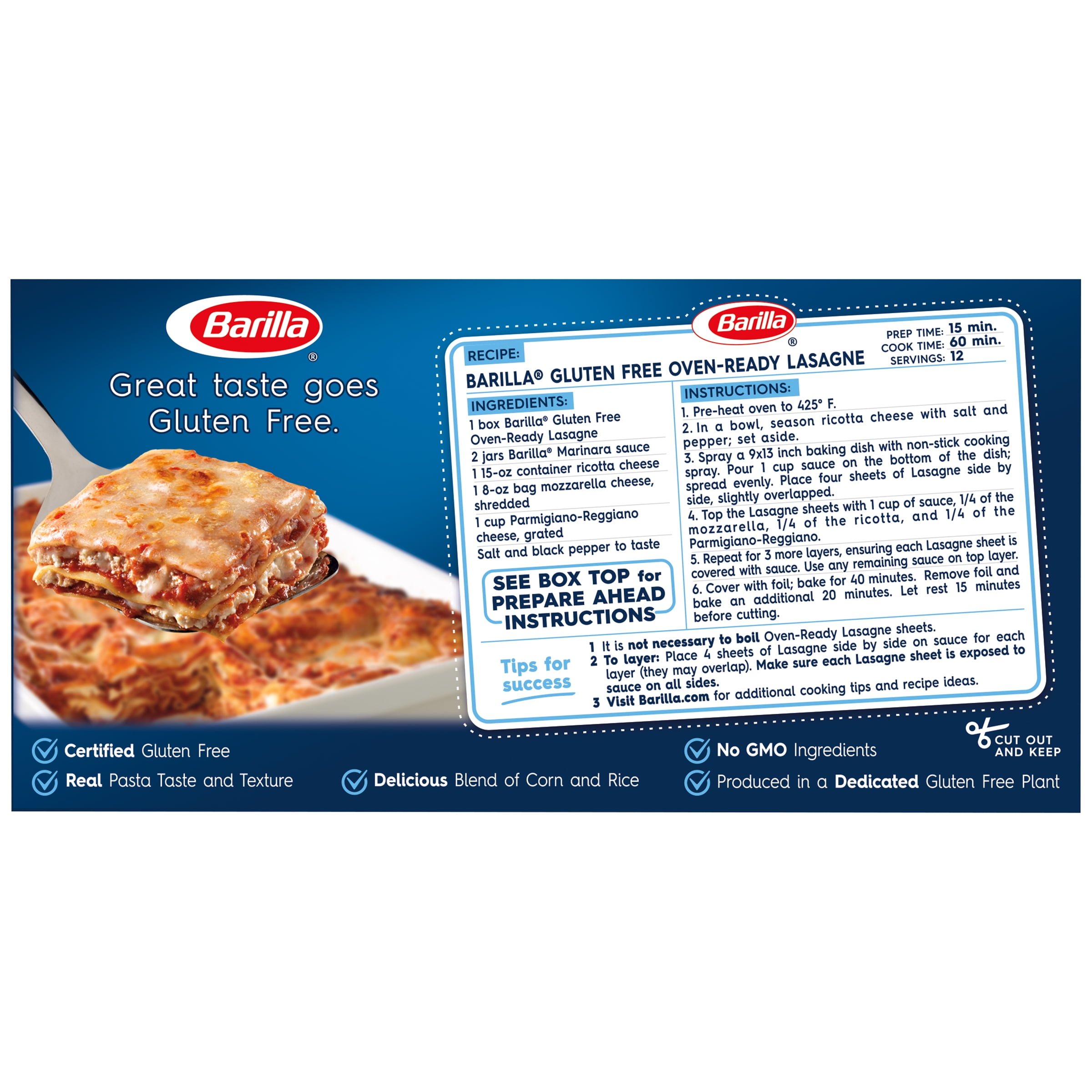 Barilla Gluten Free Oven Ready Pasta Lasagne 10 Oz Walmart Com Walmart Com