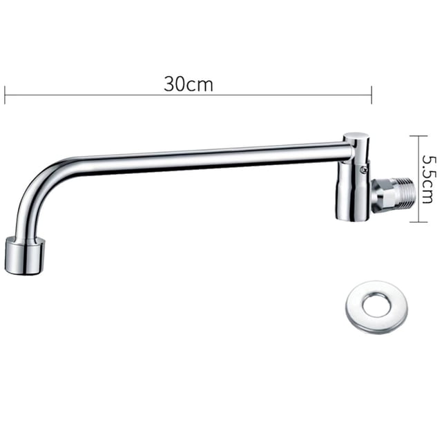 Mosiee Kithen Faucet Chrome Basin Faucet Singe Cold Wall Mounted Rotaion Tap 20/25/30Cm