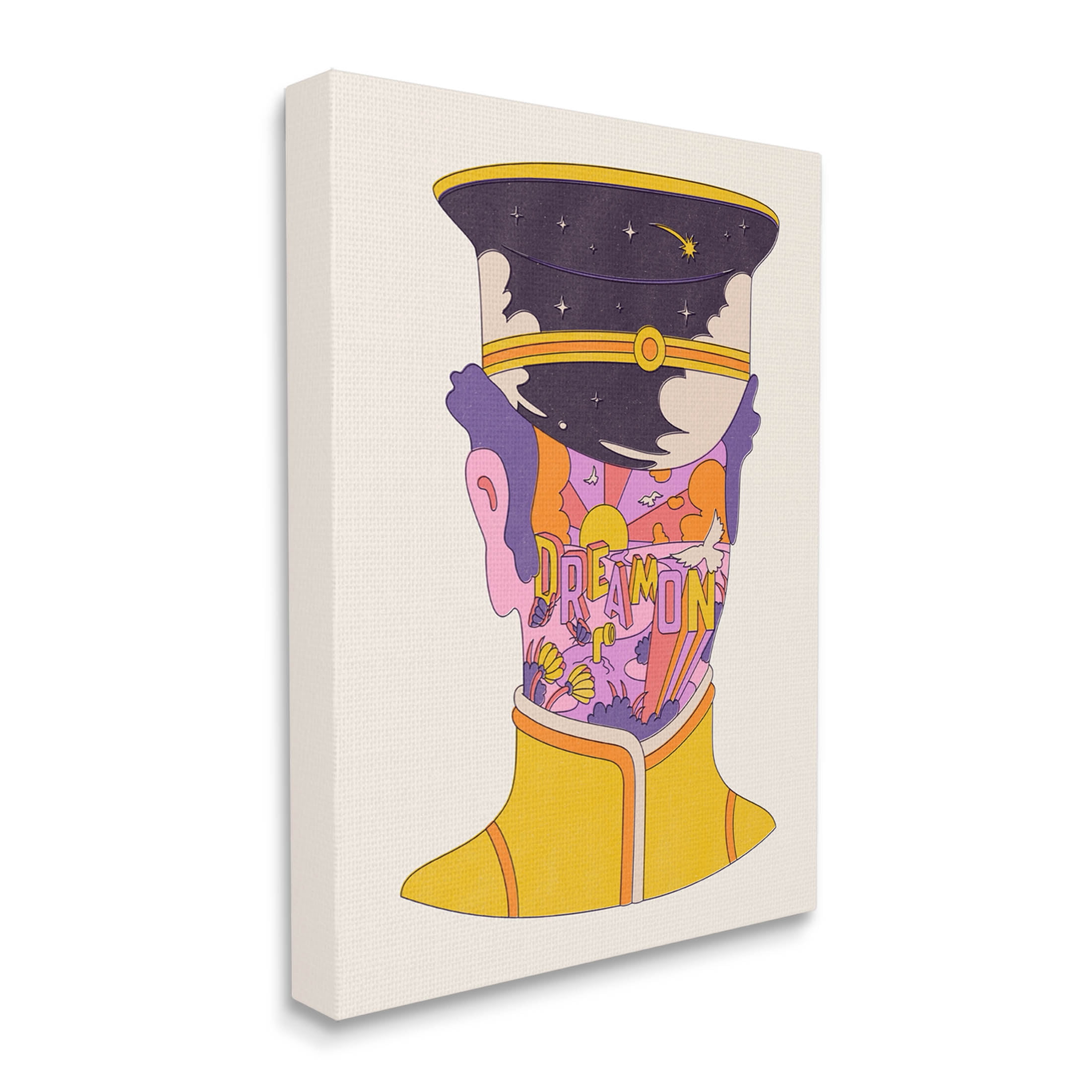 Stupell Industries Dream On Retro Face Typography Graphic Art Gallery Wrapped Canvas Print Wall Art, Design by Matheus Lopes Castro