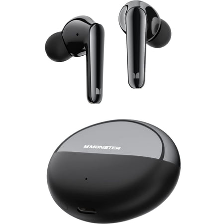 Monster Wireless Earbuds Bluetooth Earbuds HiFi Stereo, Wireless Earphones with 30H Playback, Type-C Charging, Clear Call, Touch Control, IPX6 Waterproof