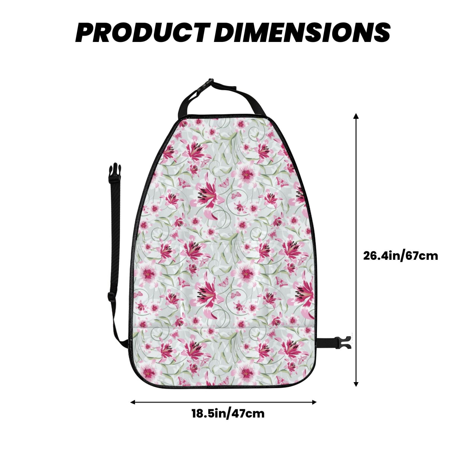 Xecao Lilies Flowers Pattern Car Seat Back Protector 2 Pack Large Capacity Pocket, Kick Mats Back Seat Protector