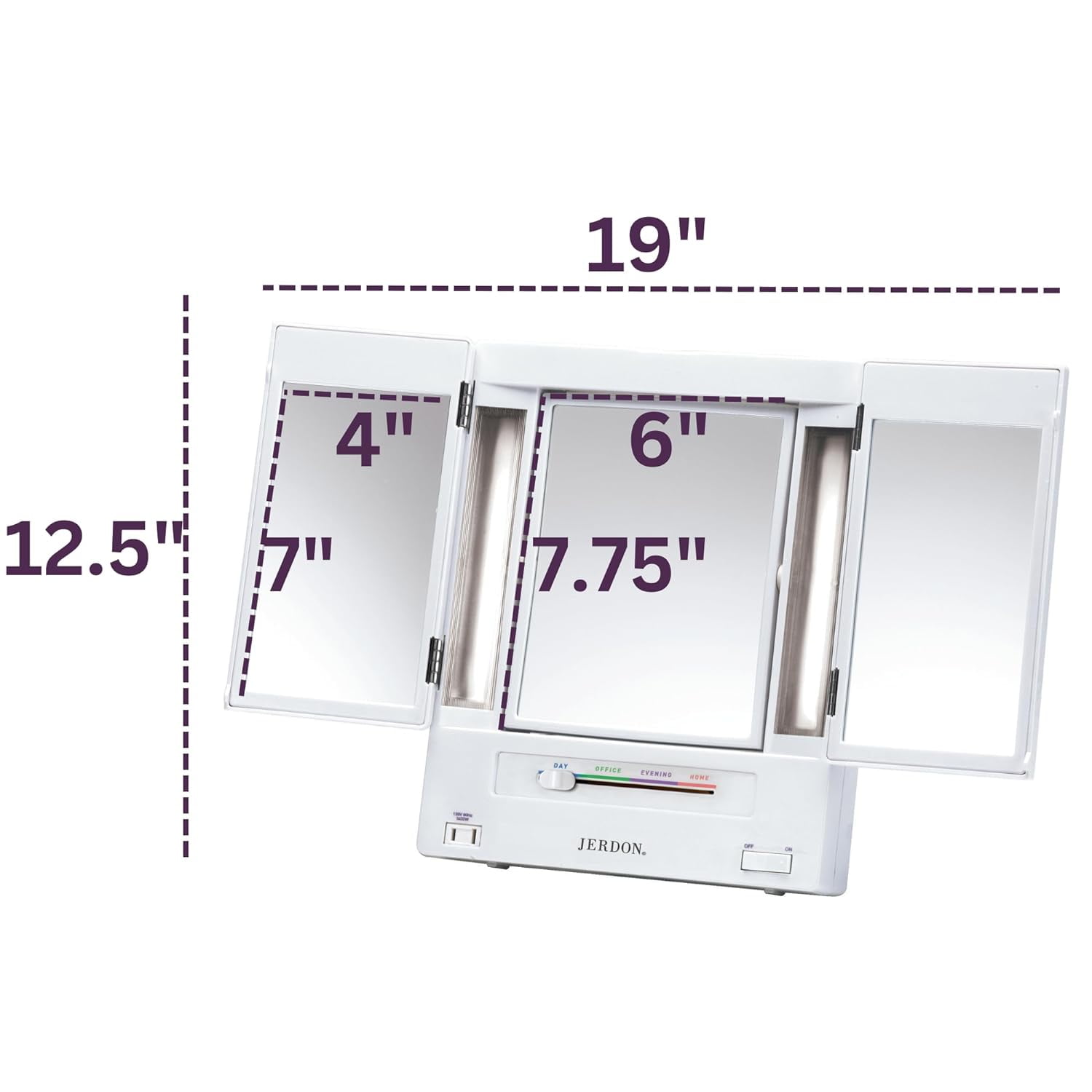 Jerdon tri fold makeup mirror outlet