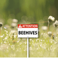 thumbnail image 3 of Eveokoki 12 x 8 inch “Attention Beehives” Lawn Yard Sign with 12.8 inch Stake, 2 mil Laminated Rustproof Aluminum Outdoor Decor, 3 of 6