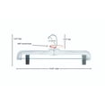 thumbnail image 5 of NAHANCO 14 in. Clear Heavyweight Plastic Skirt and Pant Hangers with Chrome Long Hook, Pack of 100, 5 of 7