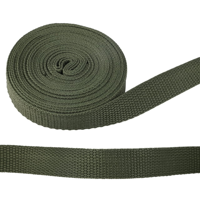 (1 rollo/especificación verde militar: 2,5 cm x 10 m, tamaño del embalaje 18 x 18 x 3 cm) Cinturón trenzado de nailon multifuncional