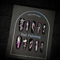thumbnail image 2 of Purely handmade wearing nail advanced sense dark purple cat eye nail art film European and American punk heavy industry fake nail patch, 2 of 6