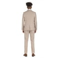 thumbnail image 3 of Porto Filo Men's 2 Piece Beige Windowpane Slim Fit Suit, 3 of 6