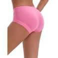 thumbnail image 2 of DARING DIVA Women's Plus Mid-Waisted Underwear Briefs 2 Pcs L Beige, Rose Red, 2 of 6