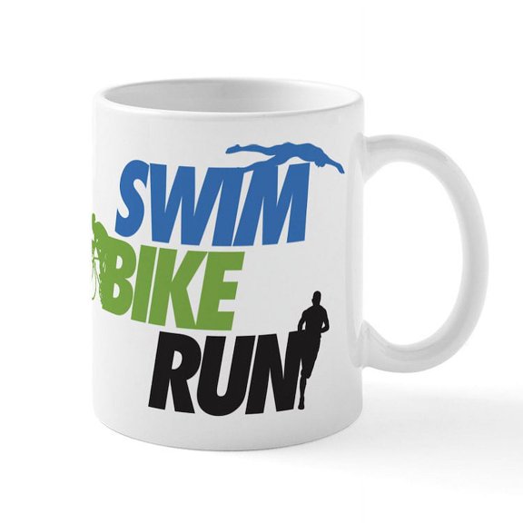 CafePress - Swim Bike Run Mug - 11 oz Ceramic Mug - Novelty Coffee Tea Cup