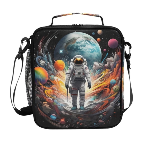 ALAZA Astronaut Space Lunch Box Insulated Lunch Bag Reusable Thermal Cooler Tote School Picnic
