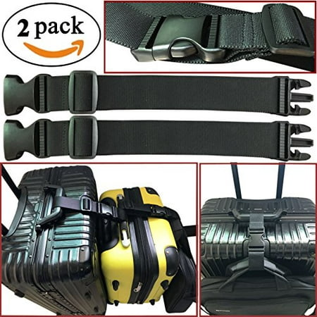 2pcs Two Add a Bag Luggage Strap Travel Luggage Suitcase Adjustable belt Travel Accessories Travel Attachment - Connect your 3