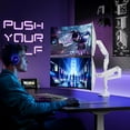 thumbnail image 6 of ARES WING Dual Monitor Arm Desk Mount for 17–49" Ultrawide Monitors, Heavy Duty Gas Spring Dual Monitor Mount Holds 44 lbs Each, Vertical Stacked, 75x75/100x100 VESA, White, 6 of 10