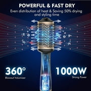 DEISNGB Hair Dryer Brush, Upgraded 4 in 1 Hair Dryer Brush, Blow Dryer Brush in One with Negative Ion Anti-Frizz Ceramic Titanium Barrel Hot Air Brush, Hair Straightener Brush