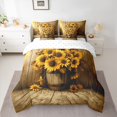 thumbnail image 2 of Homewish Rustic Sunflower 7 Pieces Bedding Comforter Set,Old Barn Door Full Bedding Set,Country Floral Fitted Sheet Flat Sheet For Girls Boys,Luxury Bedroom Decor Reversible, 2 of 8
