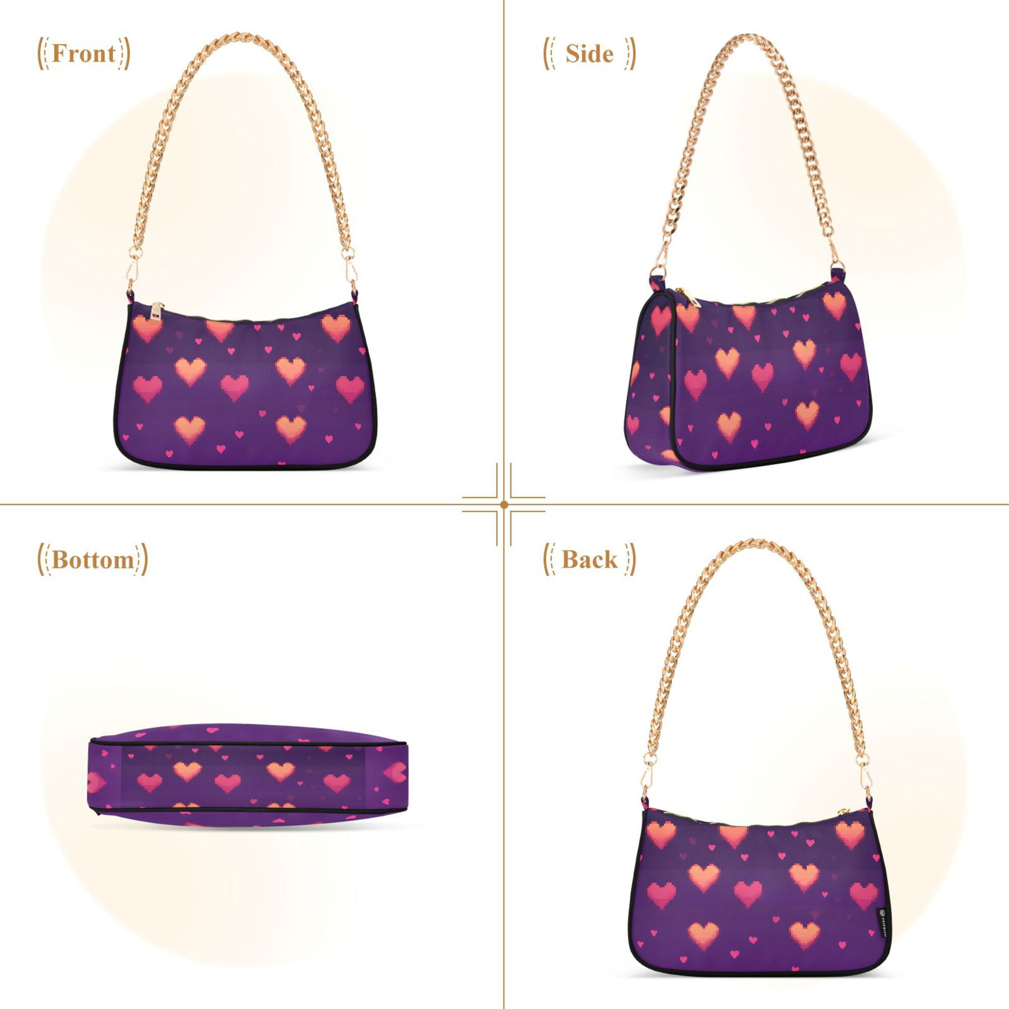 FORMRS Womens Shoulder Bag with Chain Strap Clutch Purse Cute Tote Handbag, Love in The Clouds