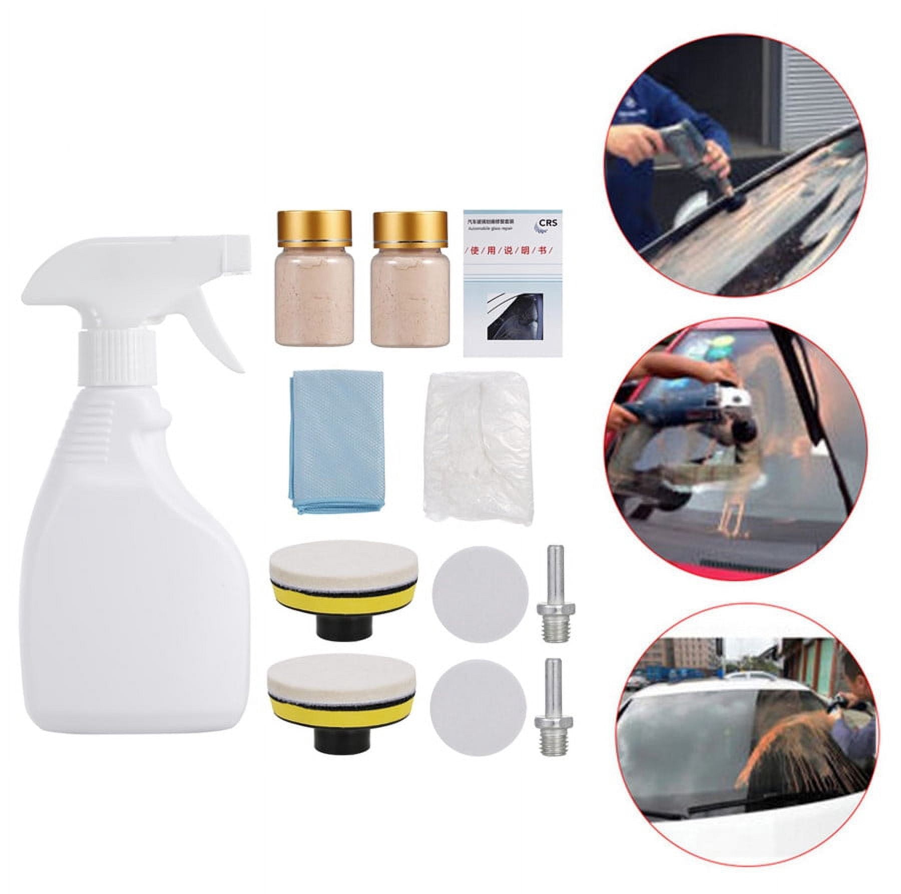 Cerium Oxide Glass Polishing Kit – 120g Powder + Wool Pads & Discs For Windshield Scratch, Water Spot & Oxidation Removal