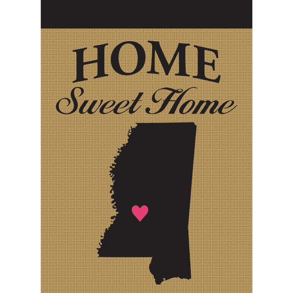 Magnolia Garden Flags M010064 13 x 18 in. Mississsippi Home Sweet Home Burlap Garden Flag