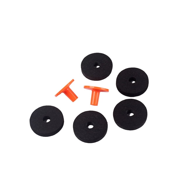 Greeniant Almohadillas de fieltro para platillos, 7 Uds., tuercas de ala, arandelas, naranja, negro, redondo, 50mm, juego de accesorios para tambor, Accesorios para instrumentos musicales Greeniant OD023676-00