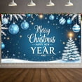 thumbnail image 3 of Festive Design Merry Christmas Snowflake Holiday Banner Happy New Year Celebration for Winter Party Home Wall Decor Seasonal Festivity, 3 of 9