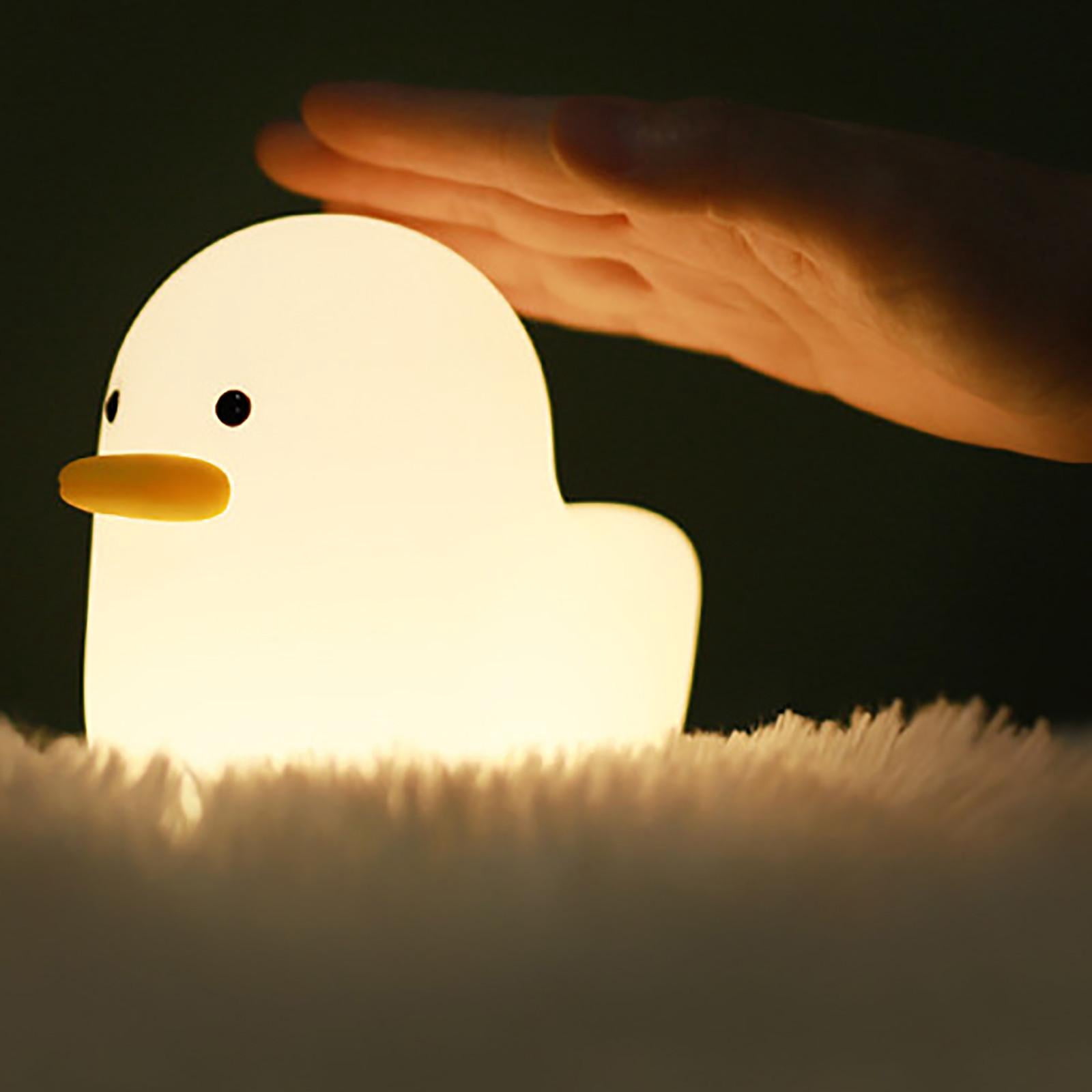 Duck Silicone Night Light, Rechargeable USB Timing Tap Control, 1 Pack With Charging Cable, Soft Warm Cute Nursery Night Light for Bedroom Bedside Baby Kids Room Dorm Desk