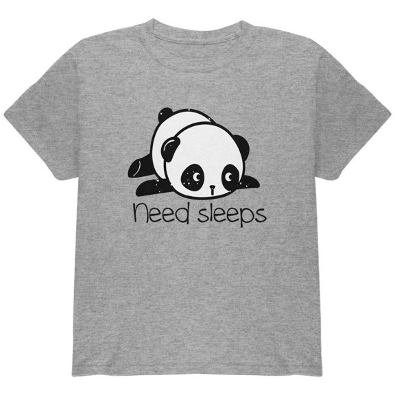 Panda Need Sleep Youth T Shirt Heather YSM