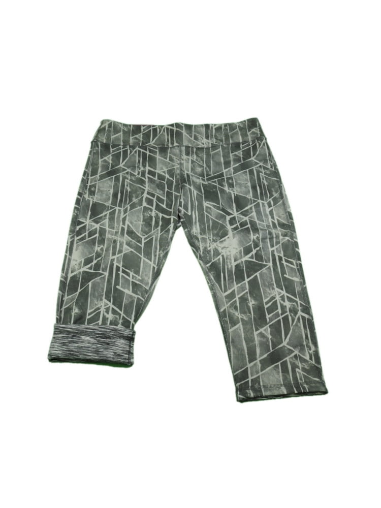 Zobha - Z by Zobha Ladies Size Small (4-6) Reversible Active Capri Leggings, Abstract Windowpane 
