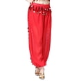 thumbnail image 3 of Tribal Fusion Fashion Belly Dance Class Attire Harem Pants Clothing Red, 3 of 3