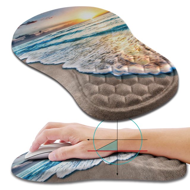 Alfombrilla de ratón Hokafenle, ergonómica, 30 x 20 cm, Beach Sunset