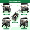 thumbnail image 6 of Vomeast Upgrade Wagon Stroller for 4 Kids, 4-Seater Outdoor Baby Stroller Wagon with Canopy, 5-Point Harness, Adjustable Handle(Grey), 6 of 12